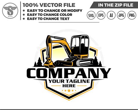 mini excavator logo|excavator logo black and white.